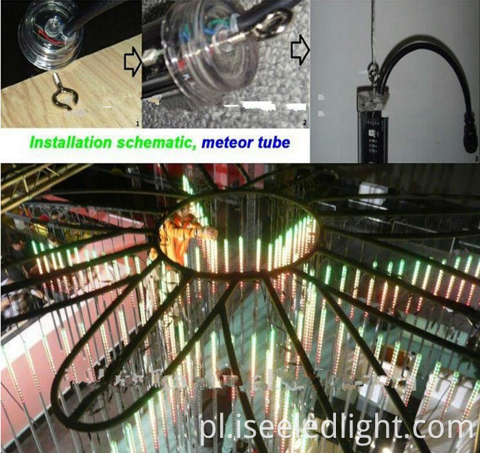 instalacja dmx meteor tube dmx meteor tube installation
